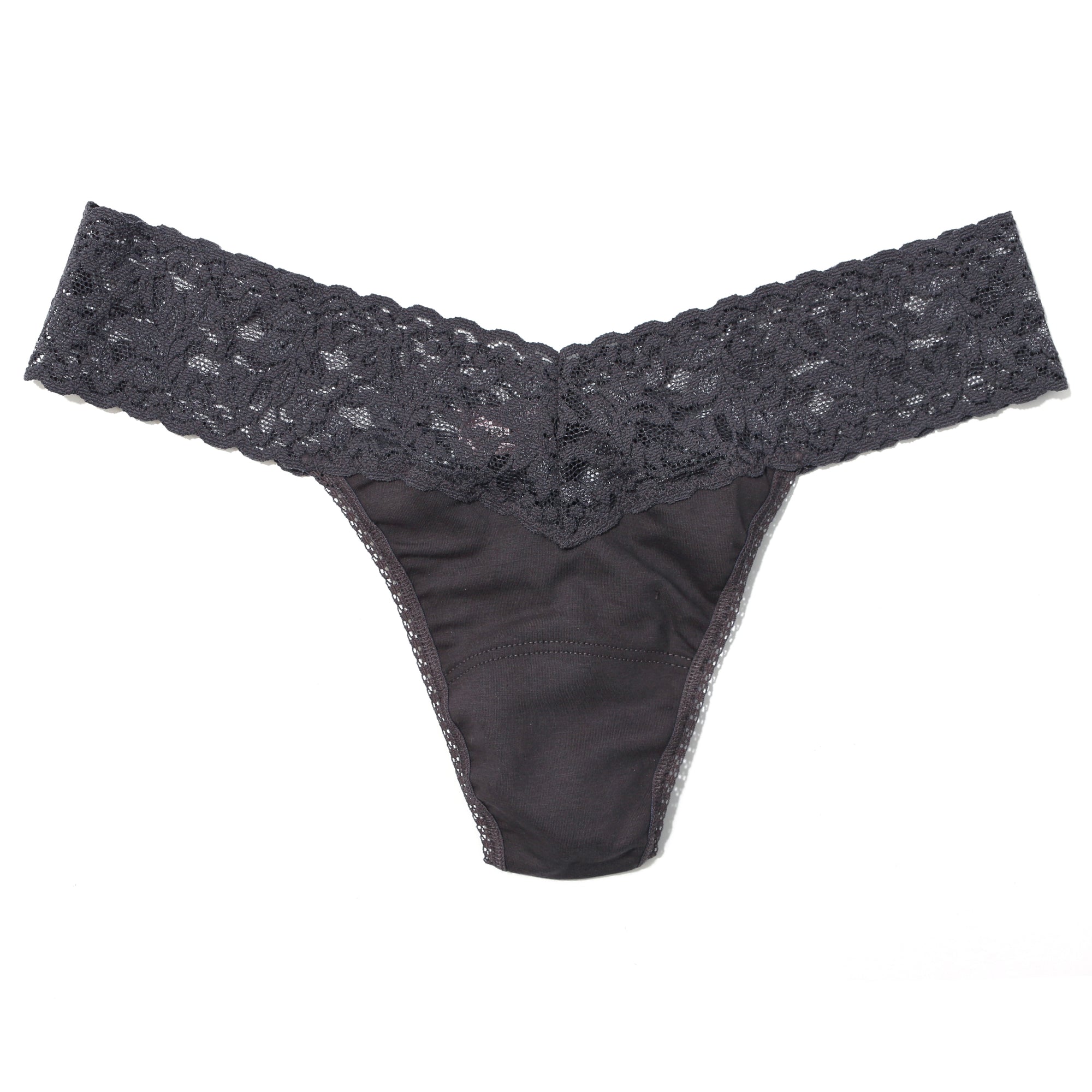 Cotton Low Rise Thong | Granite