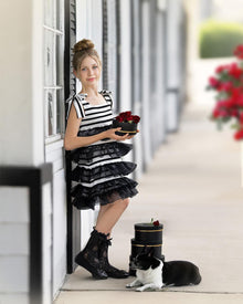 Baby Girls | Monaco and Striped Dress | Black & White