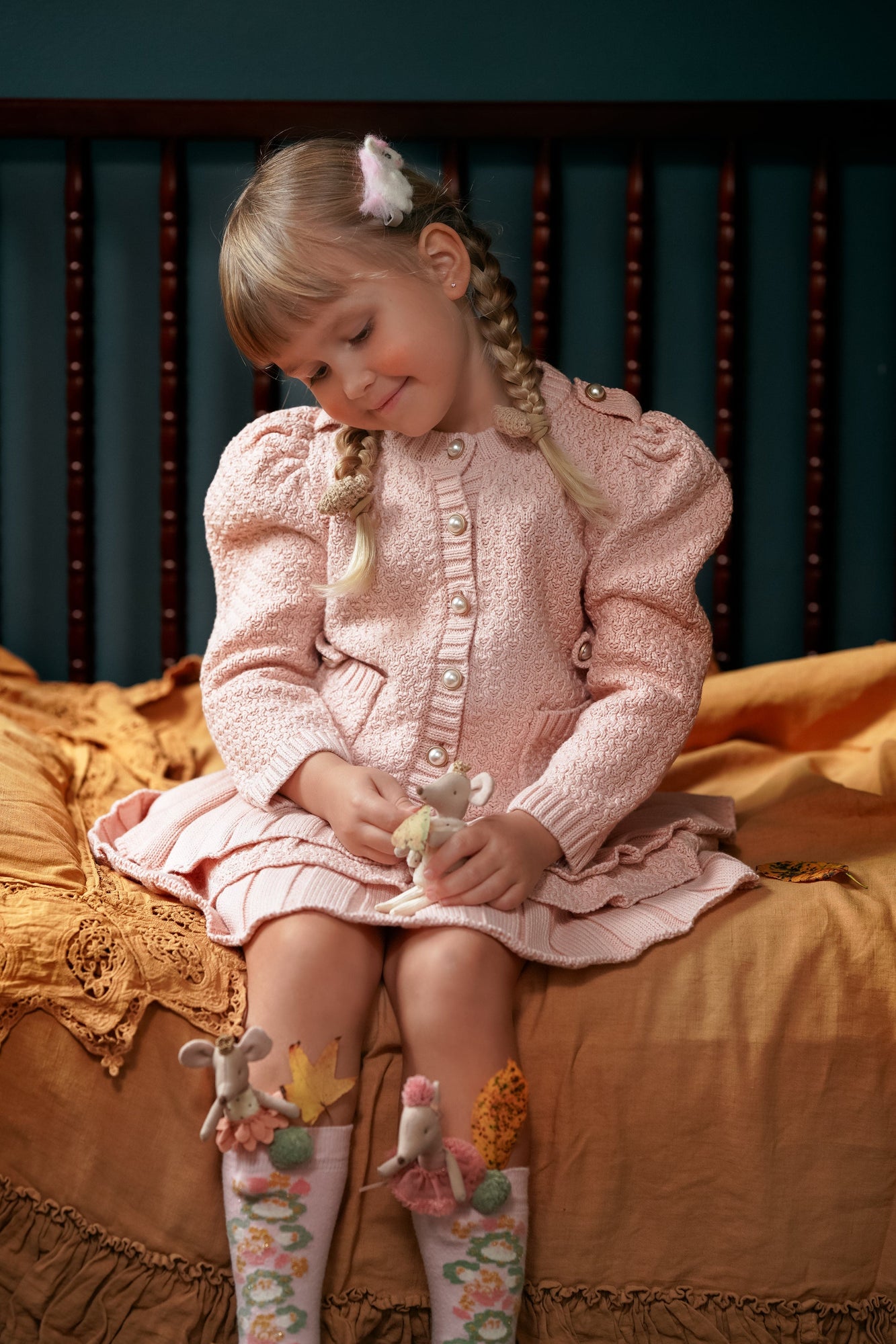 Baby Girls | Julie Knit Cotton Top and Skirt Set | Pink