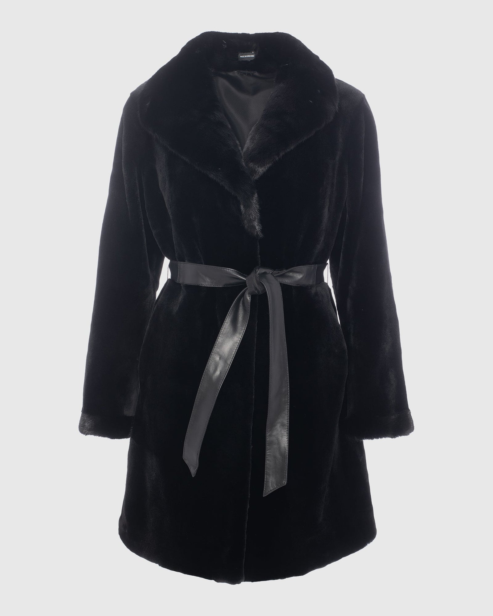 Sheared Mink Reversible Short Coat | Black