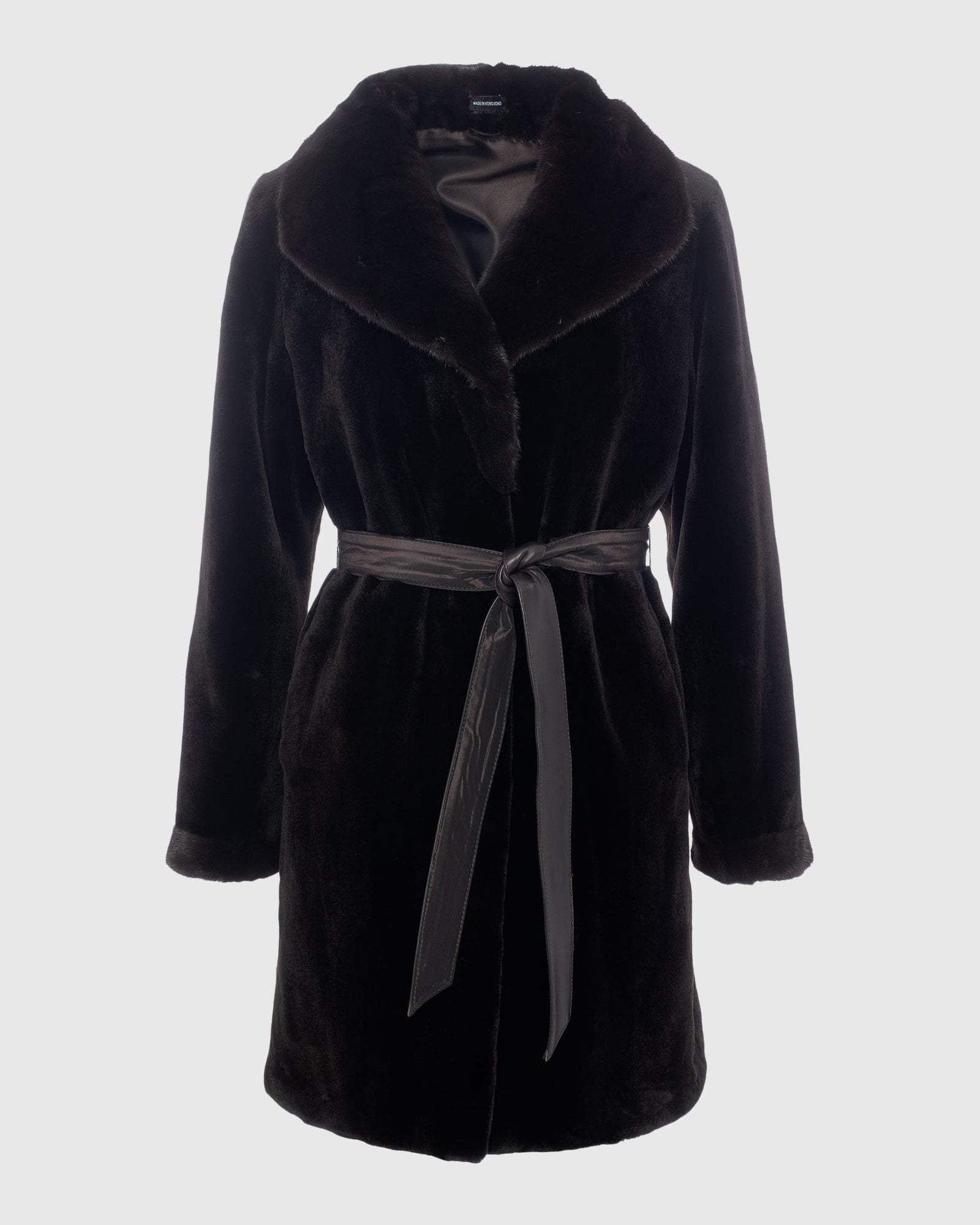 Sheared Mink Reversible Short Coat | Dark Brown