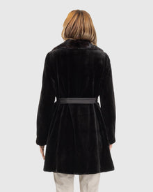 Sheared Mink Reversible Short Coat | Dark Brown