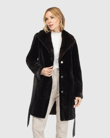 Sheared Mink Reversible Short Coat | Dark Brown