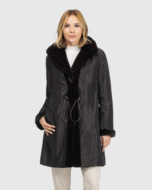 Sheared Mink Reversible Short Coat | Dark Brown