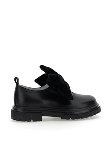 Girls | Nappa Ballet Flats With Maxi Bow | Black