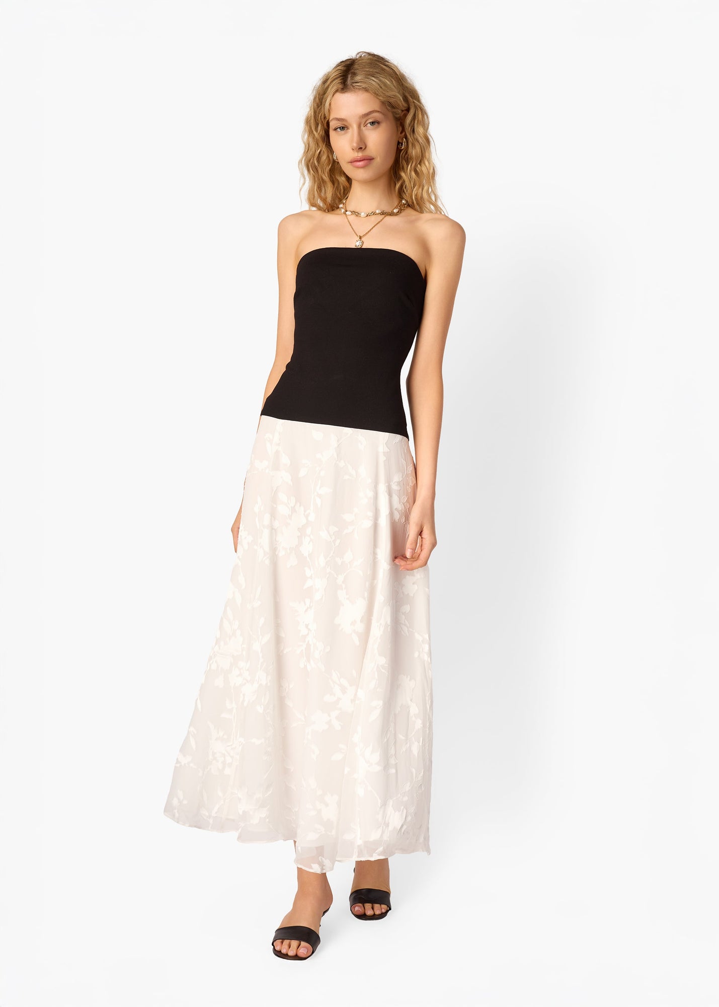 Almira Strapless Dress | Black/Macadamia