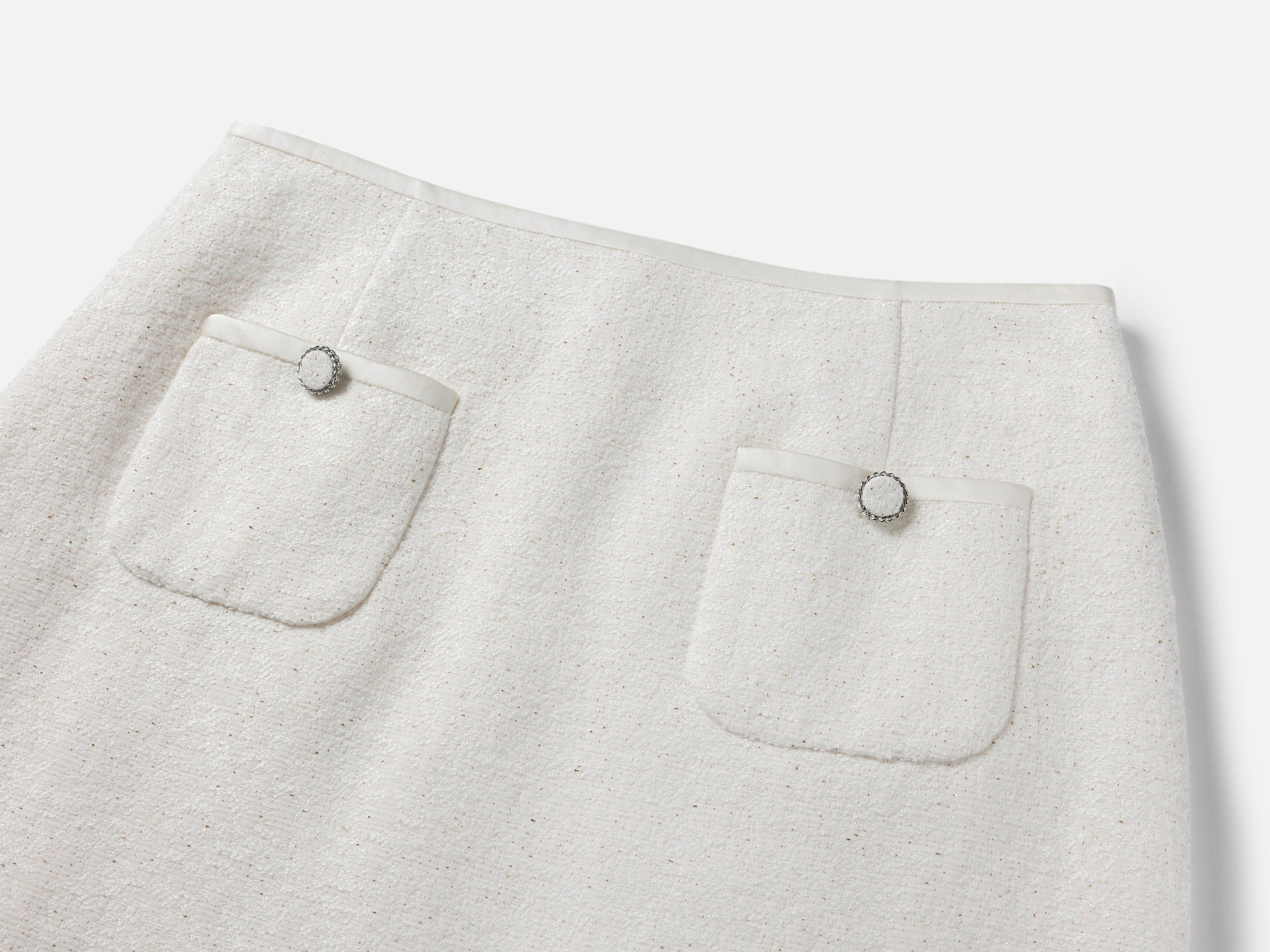 Lace High-Waisted Mini Skirt | White