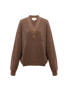 Yak Wool Oversized Knit Sweater | Brown