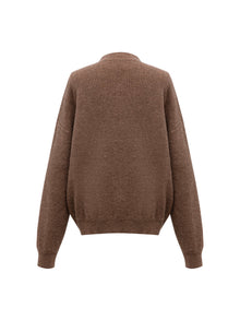 Yak Wool Oversized Knit Sweater | Brown