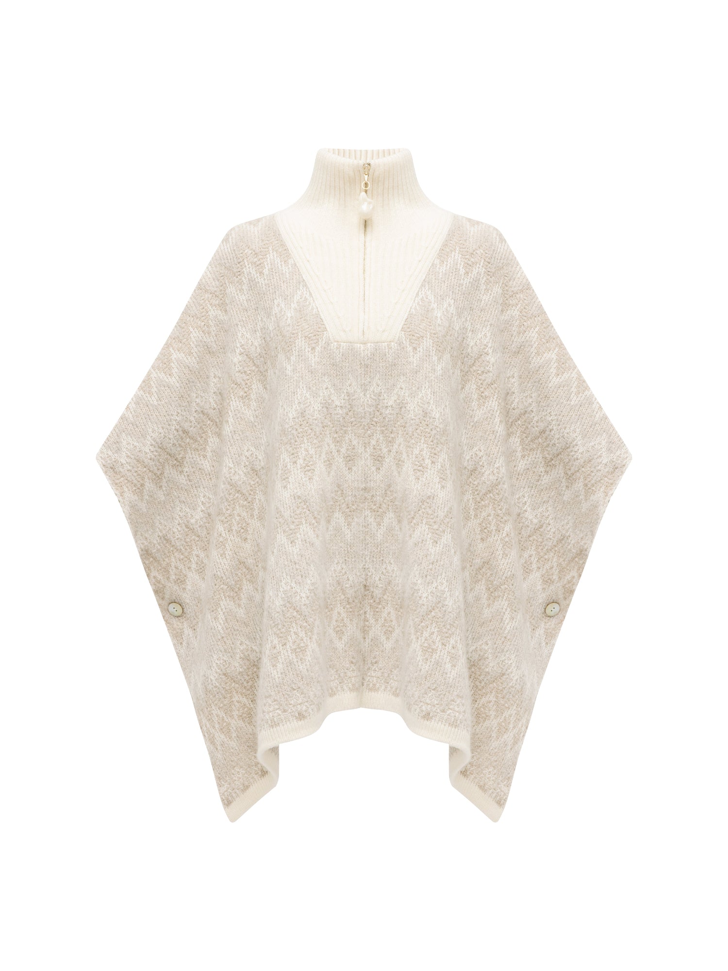 Cashmere Knit Poncho | Camel