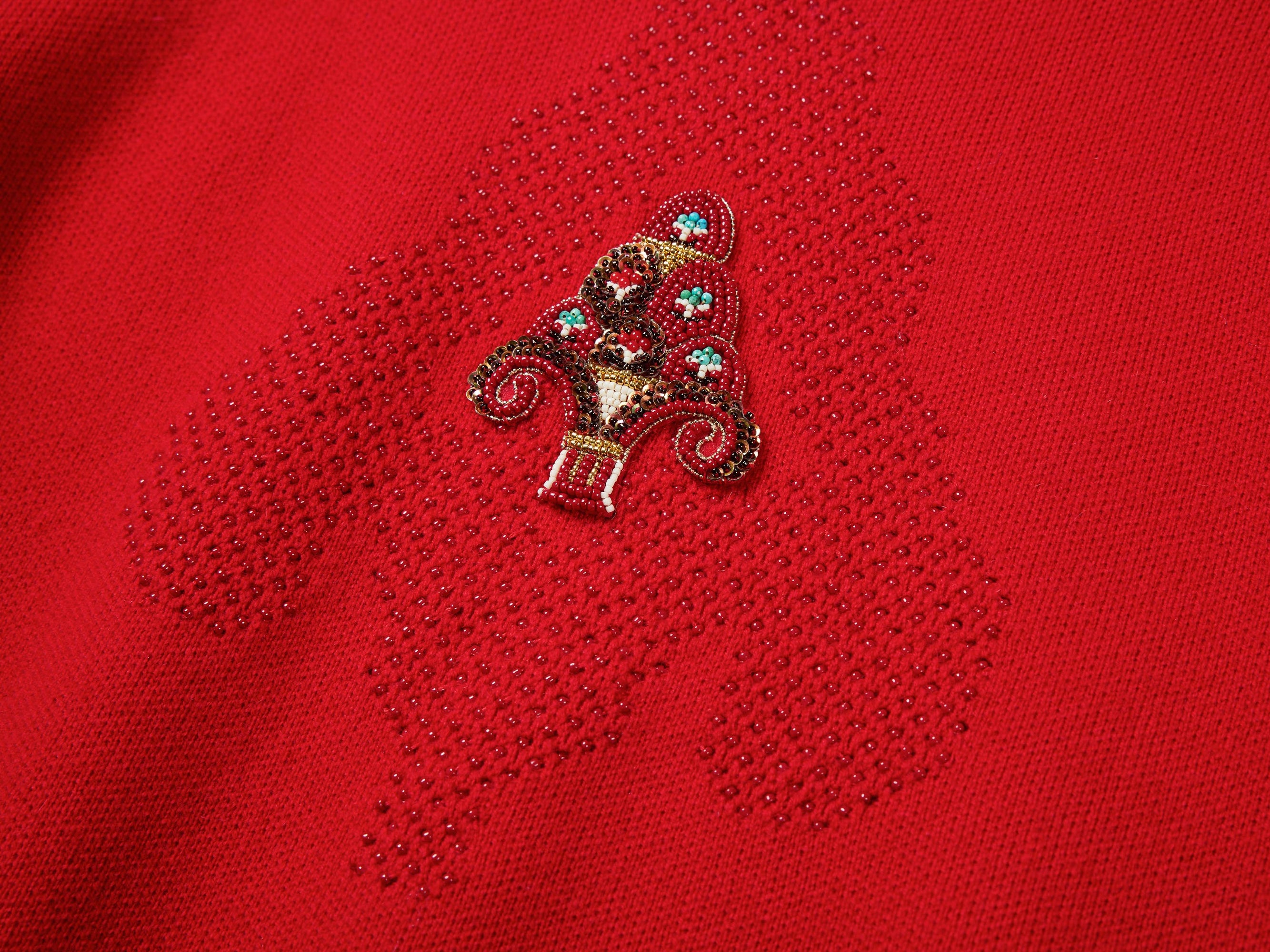 Round Neck Soft Knit Top | Red