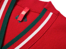 Woolen Knit Cardigan | Red