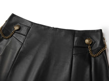 Sheepskin Pleated Mini Skirt | Black