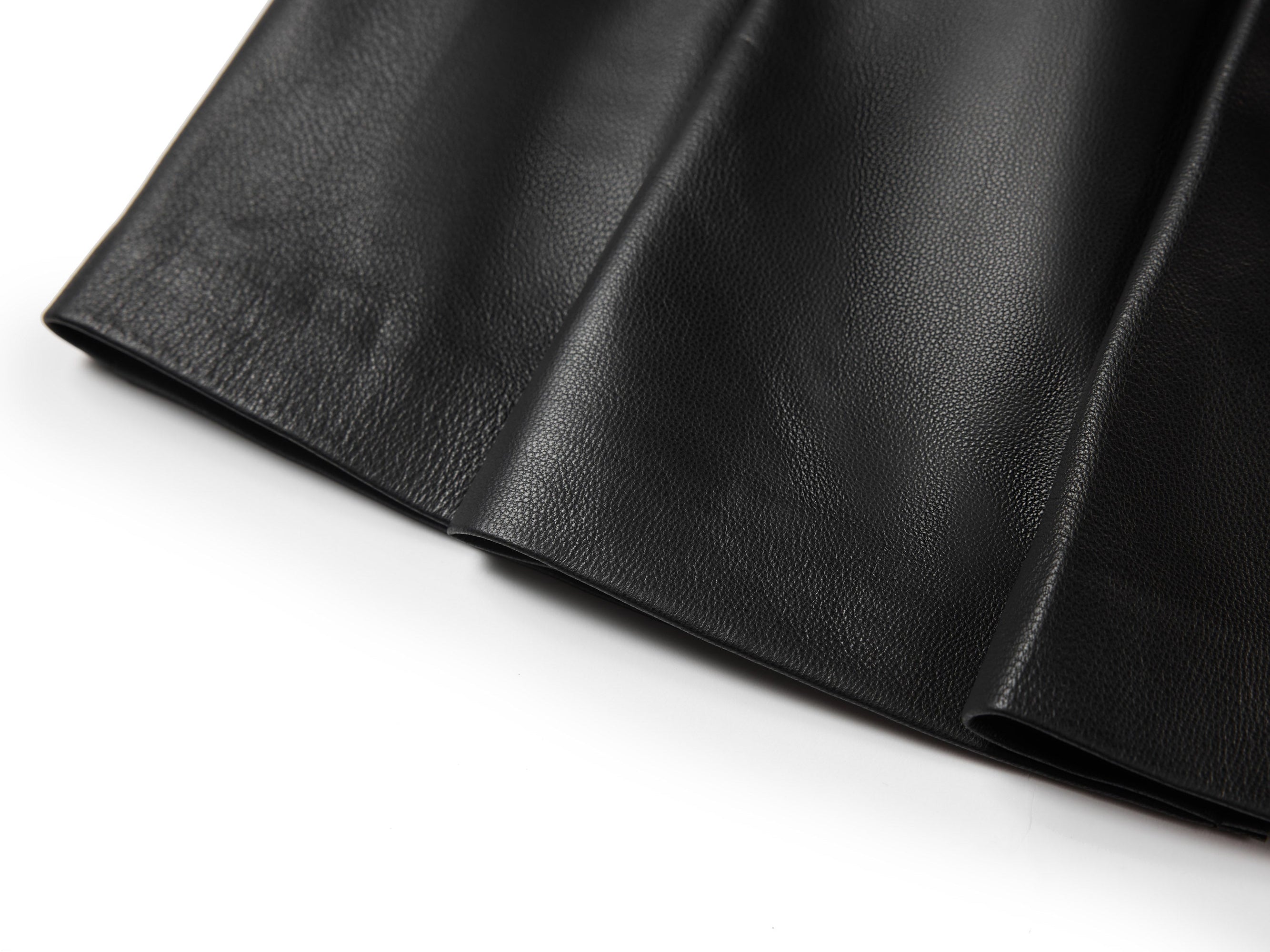 Sheepskin Pleated Mini Skirt | Black