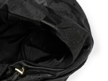 Goose Down Mulberry Silk Jacquard Warm Jacket | Black