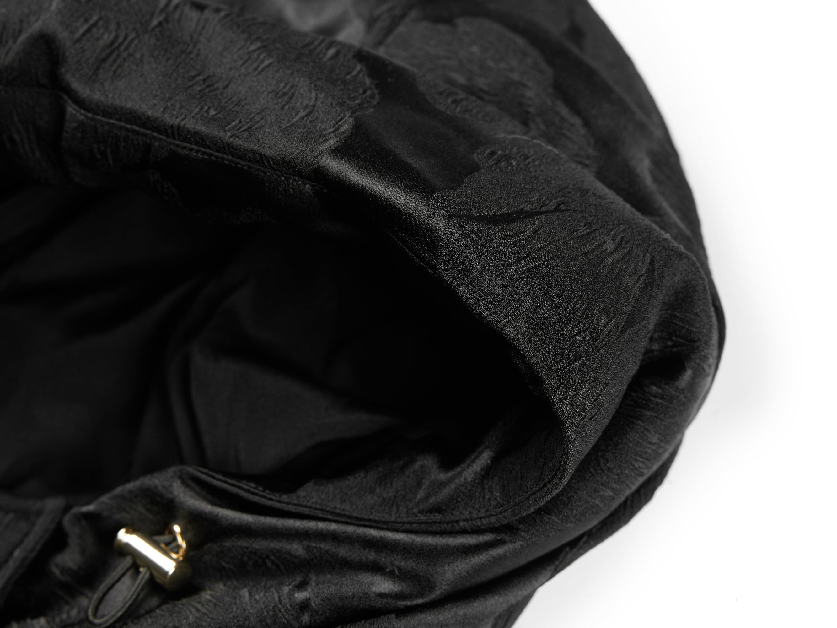 Goose Down Mulberry Silk Jacquard Warm Jacket | Black