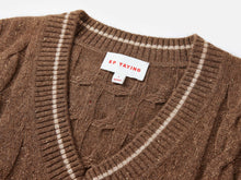 Texture Cable-Knit Sweater Vest | Brown