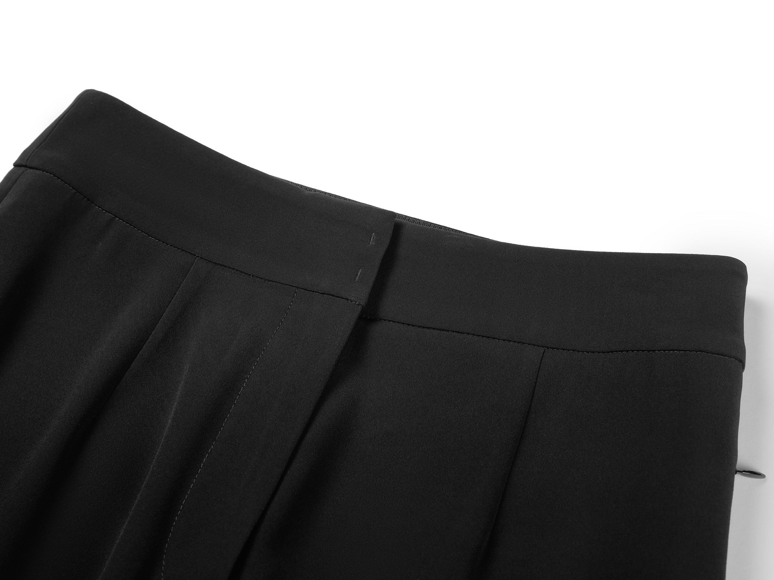 Straight Leg High-Waisted Flared Trouser | Black