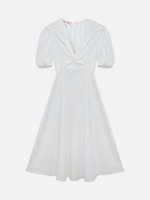 V-Neck Slimming Dress | White