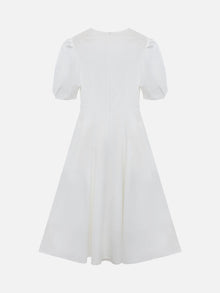 V-Neck Slimming Dress | White