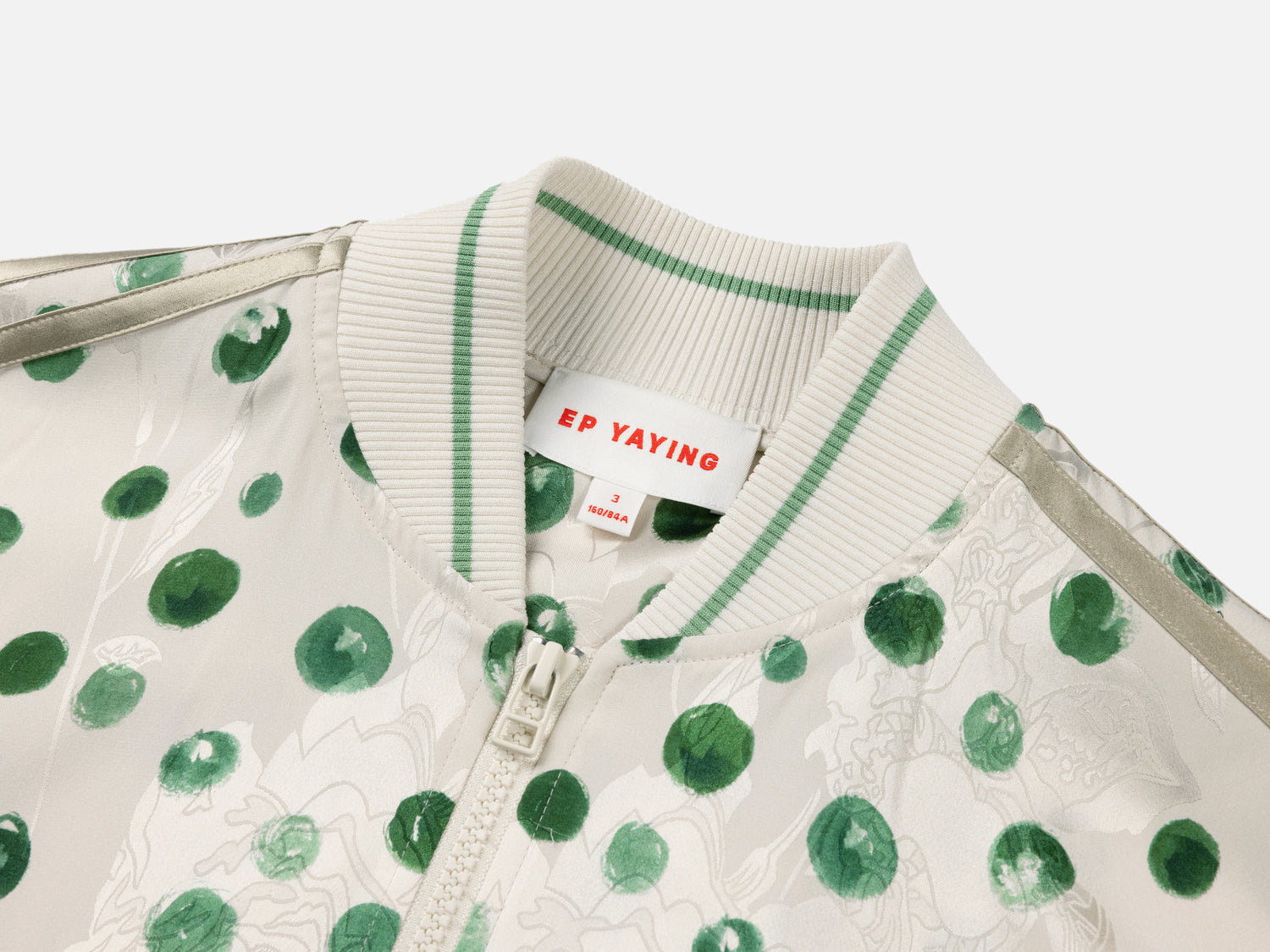 Polka Dot Silk Blazer | Green
