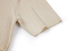 Knit Short Sleeve Top | Beige