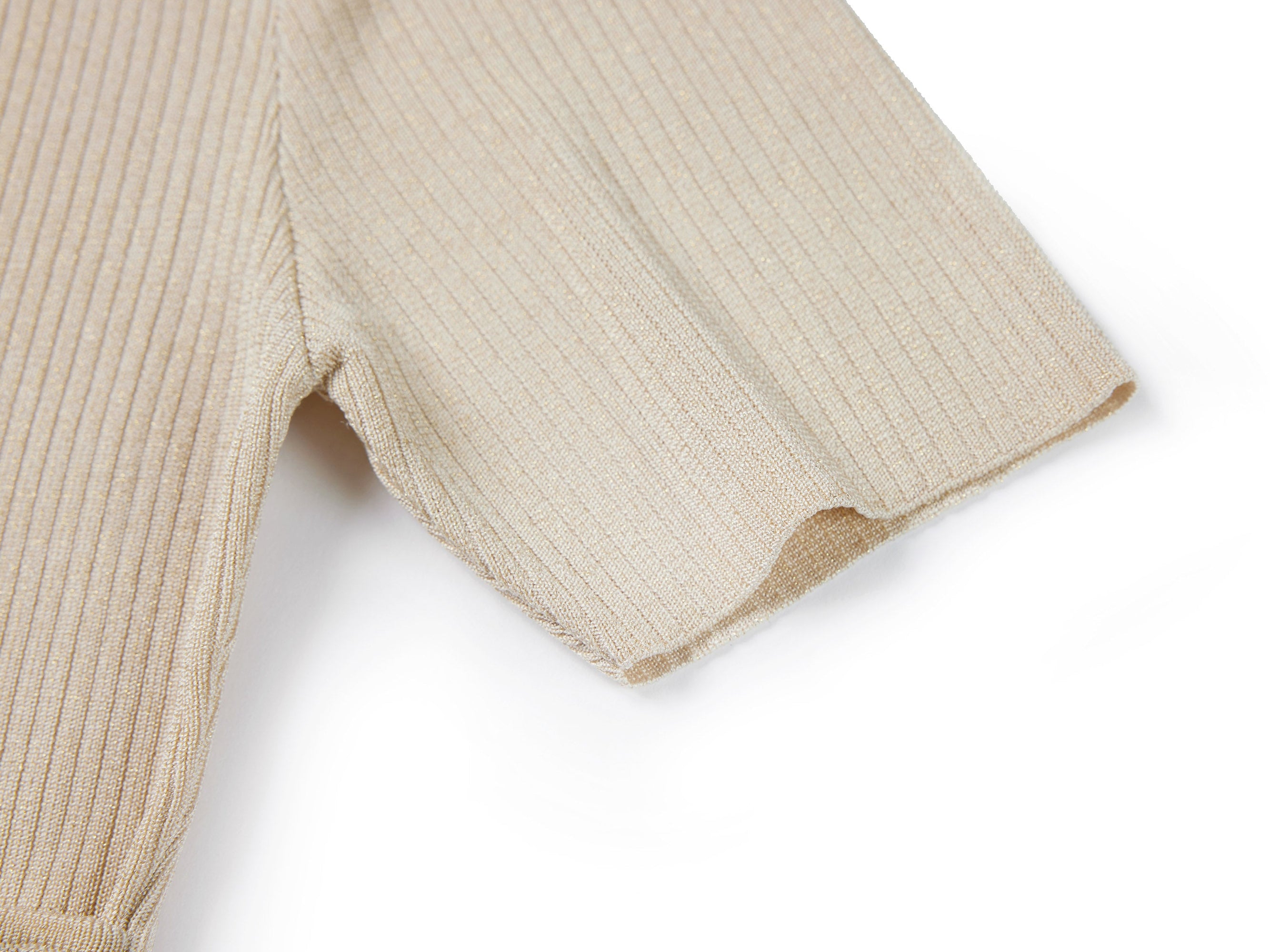 Knit Short Sleeve Top | Beige
