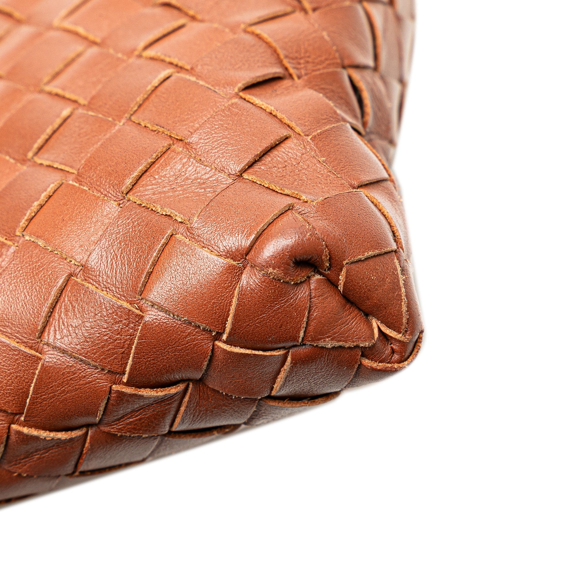 Bottega Veneta | Pre-Owned Leather Intrecciato Crossbody | Brown