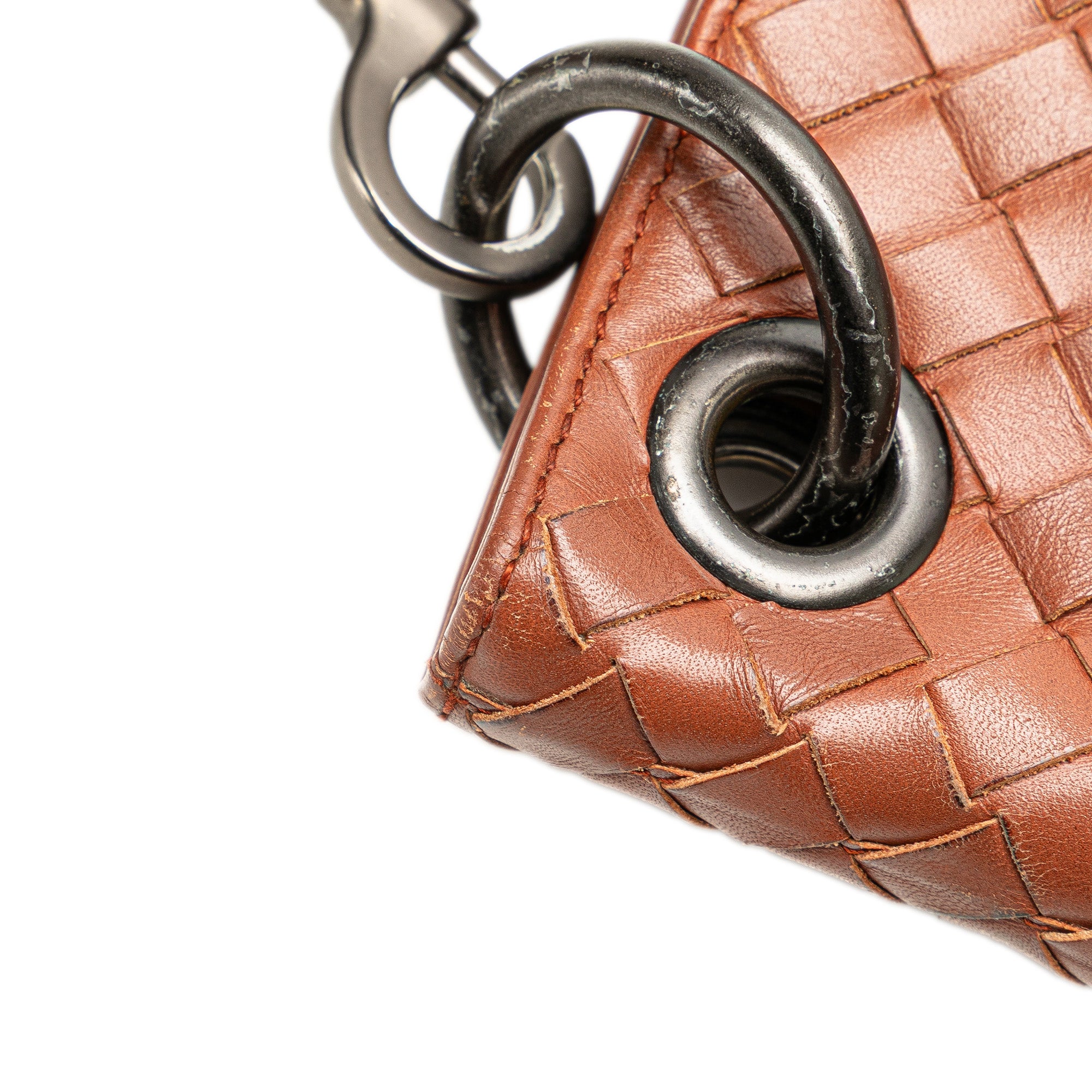 Bottega Veneta | Pre-Owned Leather Intrecciato Crossbody | Brown