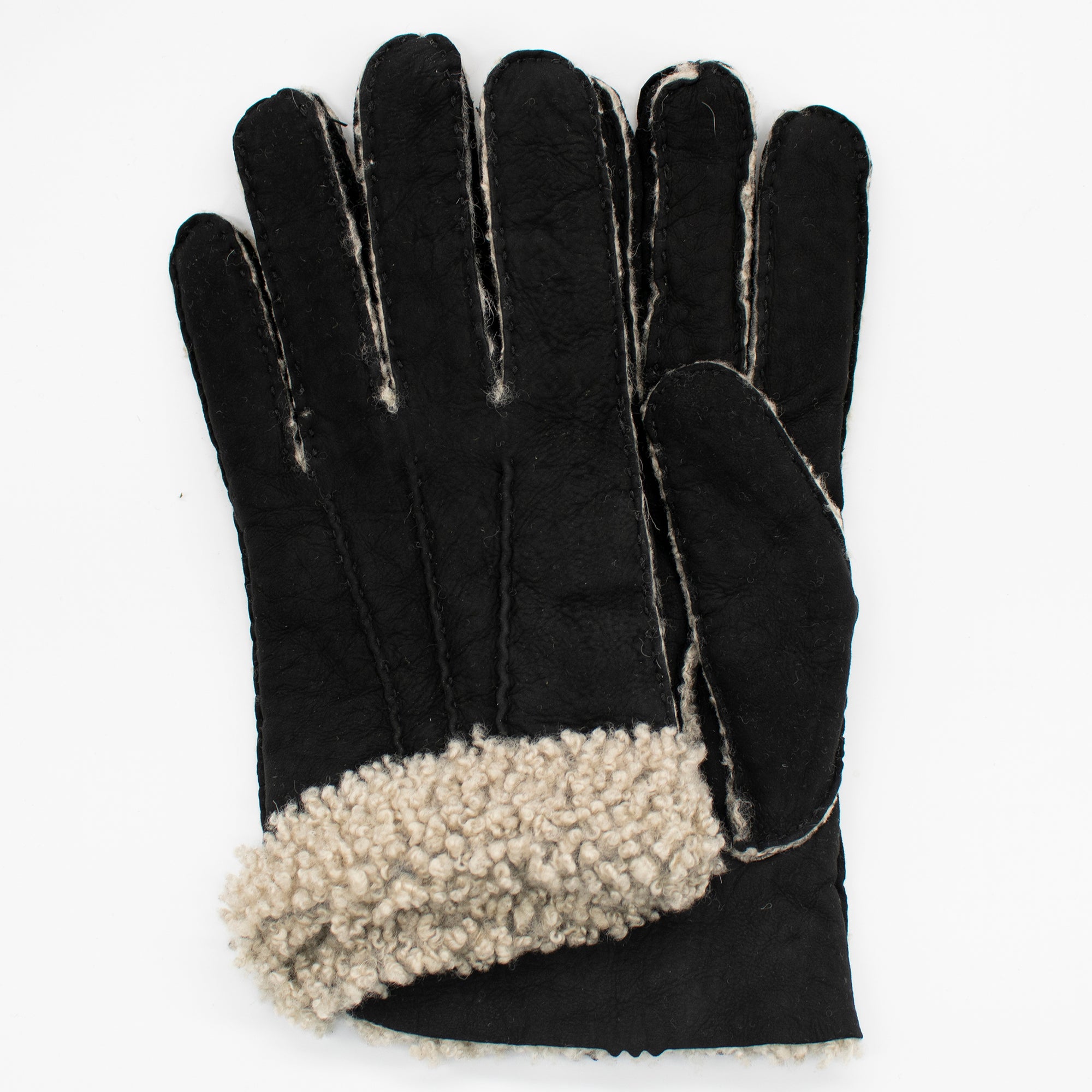 Mens | Shearling Gloves | Black/White