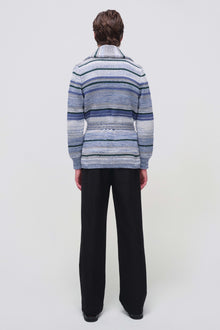 Blue Keenan Space Dye Shawl Collar Cardigan - SIMKHAI