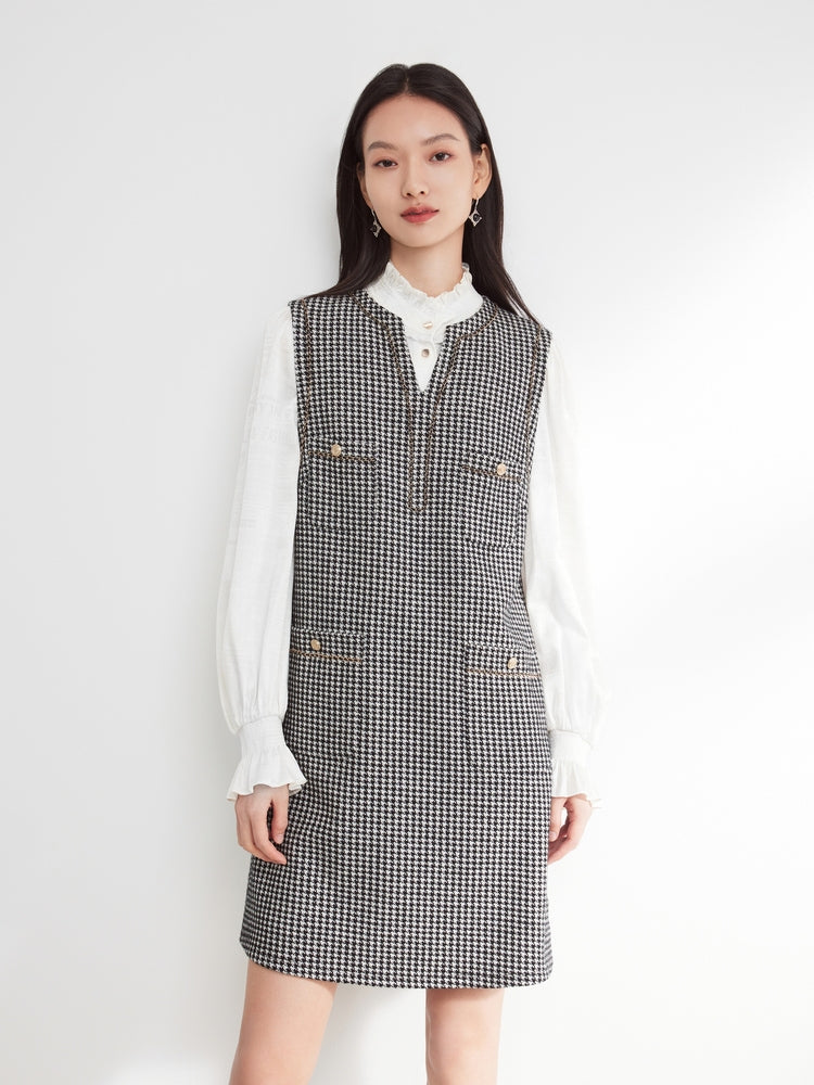 Sleeveless Gingham Maxi Dress | Black