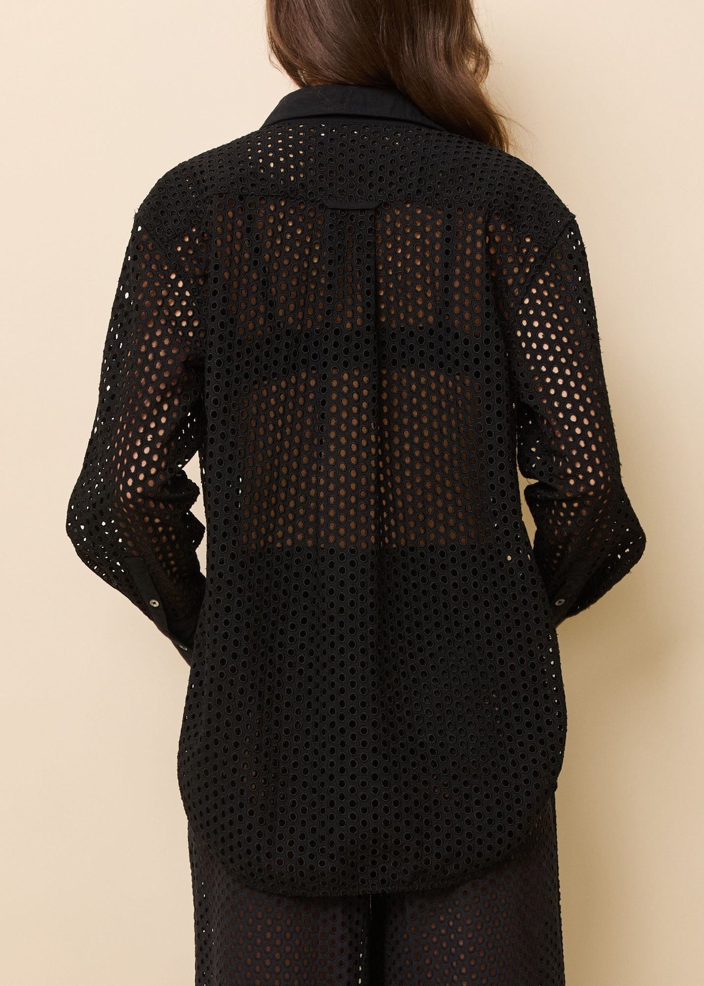 Women | Bronte Button Down Shirt Baby Eyelet | Noir