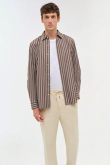 Mens | Hendrix Shirt | Chocolate Stripe