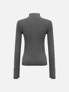 Pure Wool Solid Color Knit Sweater | Grey