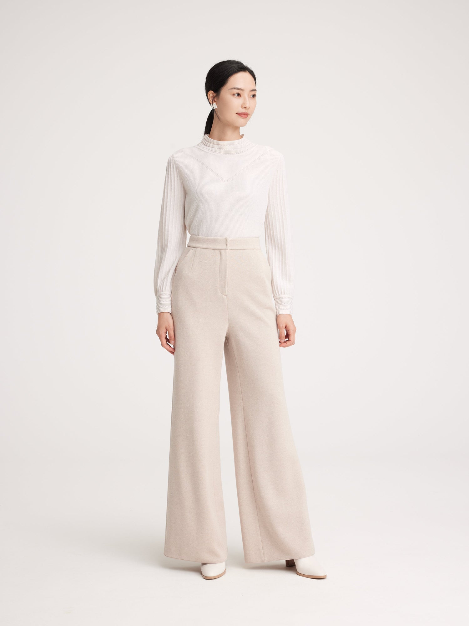 Cashmere Knit Top | White