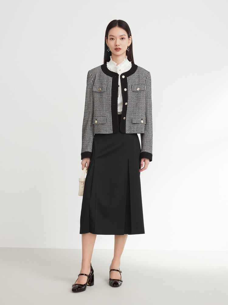 Wool Midi Skirt | Black