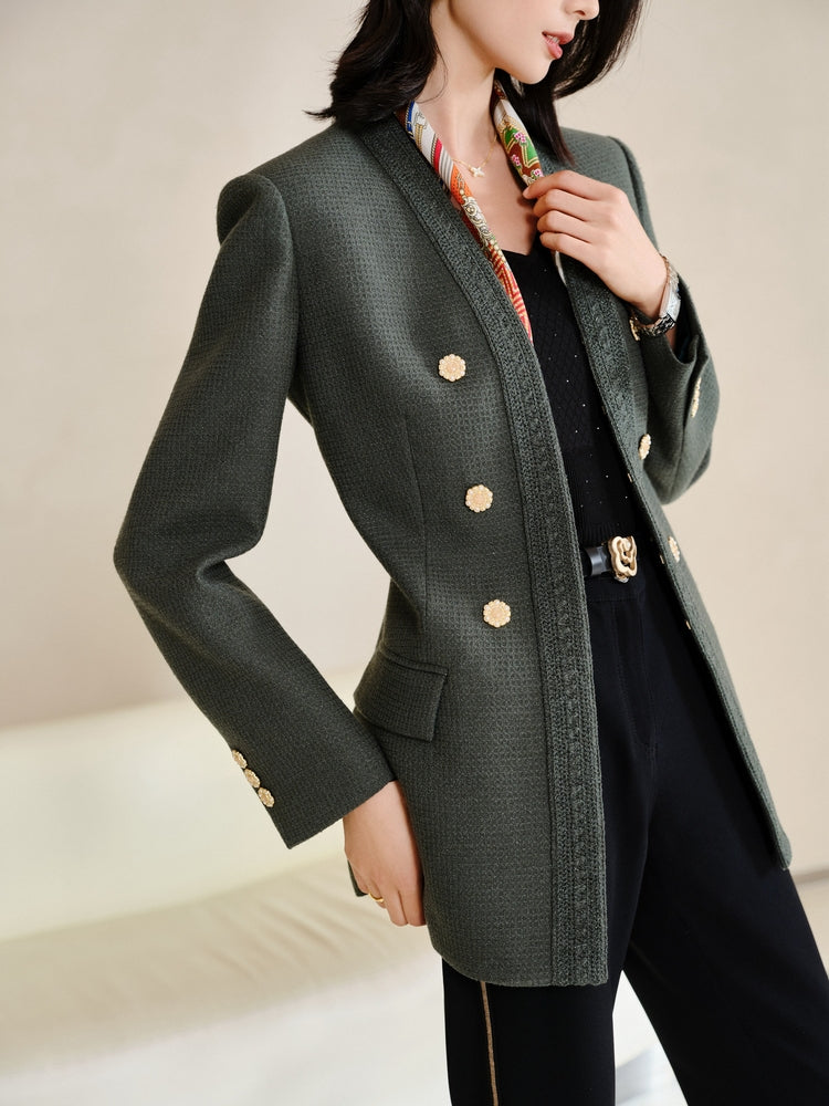 wool waist coat | Green