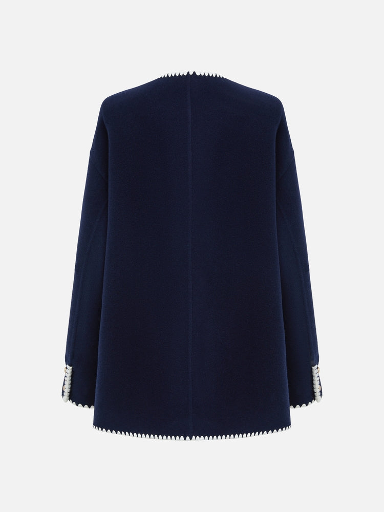 Parisian-Style Oversized Coat | Navy