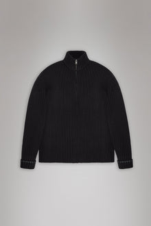 RAINS Sapa Half Zip Knit Black Long Sleeve