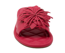 Begonia Sandal Flat | Magenta Faux Nappa