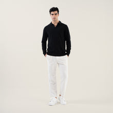 Mens | Elliot Featherlight Long Sleeve Polo | Black