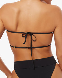 Ruched Bandeau Bikini Top | Black