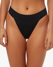 Cheeky High Leg Bikini Bottom | Black
