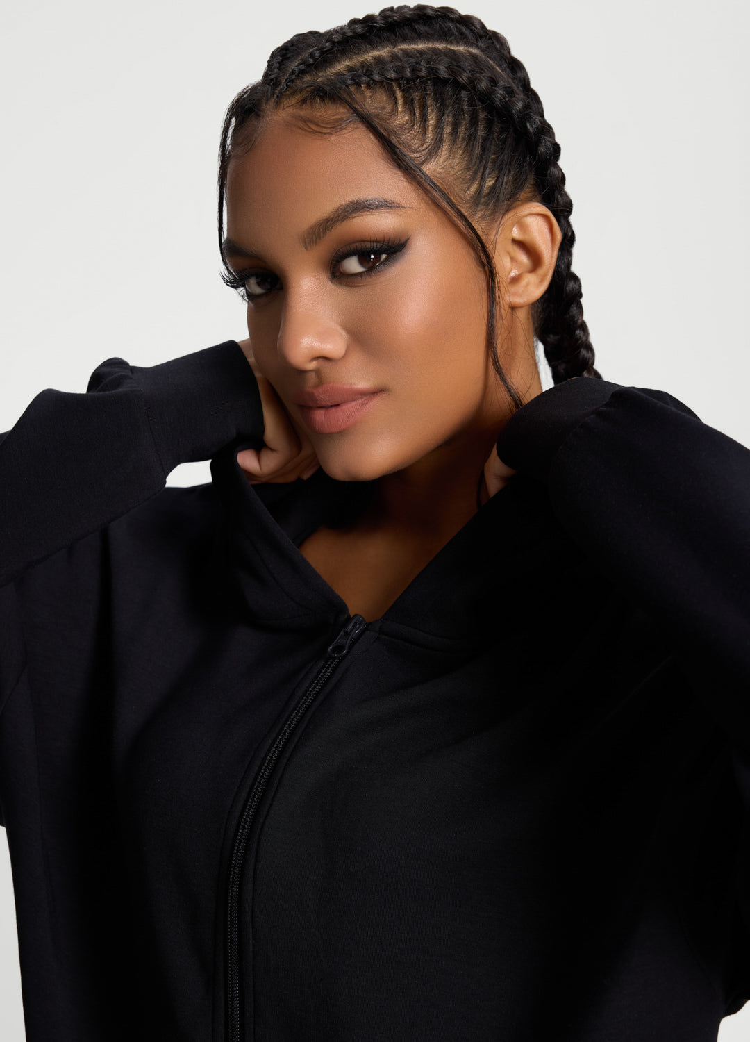 Oversized Zip-Up Hoodie | Black