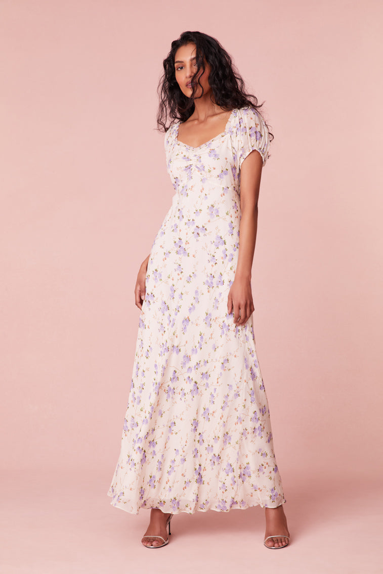 Womens | Madara Floral Maxi Dress | Dusty Lavender