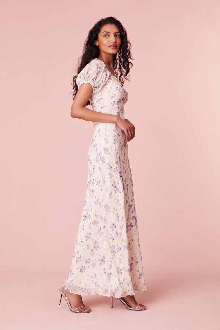Womens | Madara Floral Maxi Dress | Dusty Lavender