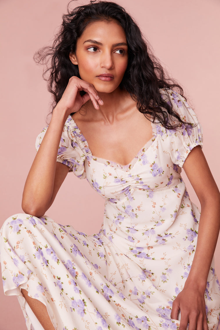 Womens | Madara Floral Maxi Dress | Dusty Lavender