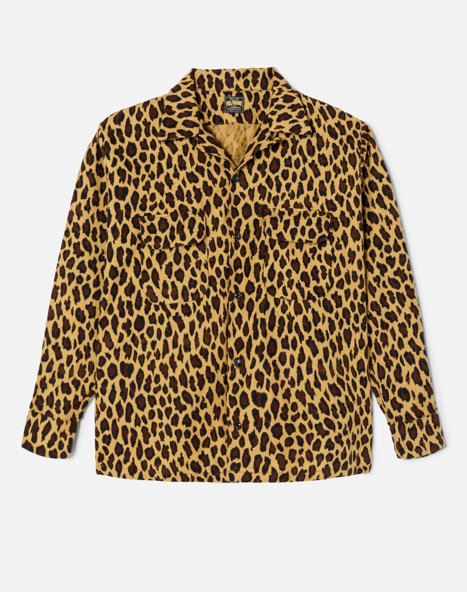 Mens | 50s Straight Bottom Shirt | Leopard