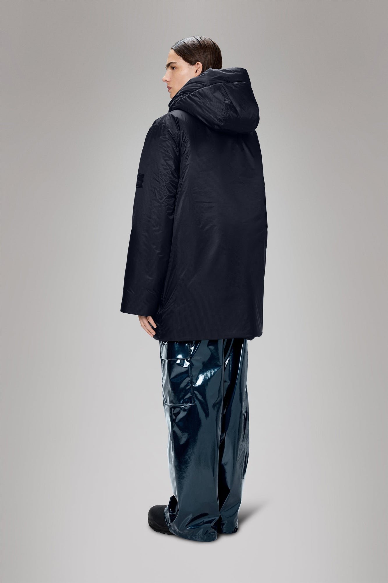 RAINS Torna Insulated Long Jacket Navy Jacket